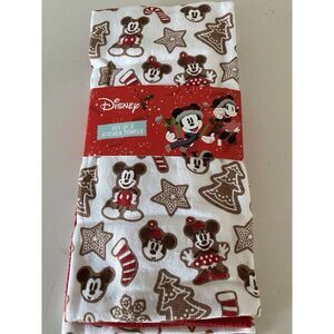 3 Pack Disney Mickey Minnie Mouse Christmas Holiday Kitchen Towels 16 X 26” NEW